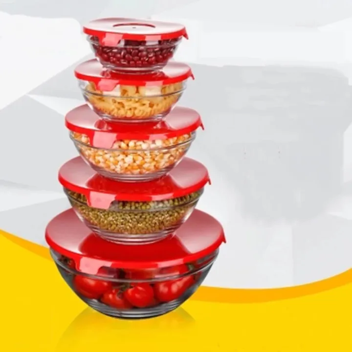 Multicolor%205%20Pcs%20Glass%20Bowl%20Set%20With%20Plastic%20Lids%20Food%20Storage%20Serving%20-%20Image%206