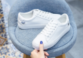Korean white rubber sneakers shoes for women Flats running women shoes Ladies shoes Sneakers on sale ( add 1 size bigger). 
