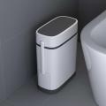 12l Narrow Trash Can With Toilet Brush Wastebasket For Kitchen Bathroom Bedroom Double Waste Basket Bin. 