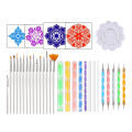 33pcs Mandala Dotting Tools Set with Stencils Palette Paint Brush Ball Stylus Pens for Painting Rocks Nails Canvas Coloring Art Drawing. 