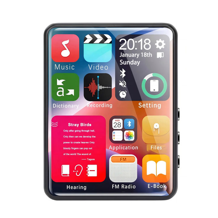 2024 New MP3 Player Bluetooth 5.2 Portable Sport Music Player MP4 Video Player Student Mini Walkman w/E-book/FM/Radio/Recorder