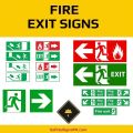 Photo-luminescent Emergency Fire Exit Sign Board Stairway Sign Direction Right Side. 