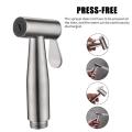 Handheld Bidet Sprayer Shattaf Cloth Diaper Toilet Sprayer Stainless Steel Brushed Bathroom Shower Bidet Spray Set EU Plug. 
