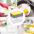 Dish soap dispenser for kitchen, innovative soap box dispenser and sponge holder 2 in1, countertop soap pump dispenser caddy. 