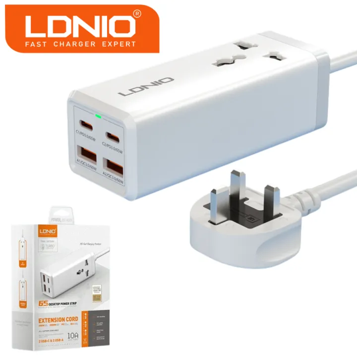 LDNIO%2065W%20USB%20C%20Charger%204%20Ports%20USB%20Outlet%20Desktop%20Power%20Strip%20For%20Laptop/Macbook/Ipad/Camera/Cell%20Phone%20Fast%20Charge%20Charger%20-%20Image%202