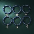 Blue Evil Eye Bracelet Hand of Fatima Turkey Thousand Eyes Wish Handmade Women's Resins Bead Bangle Elastic Bracelets Jewelry. 