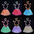 【WEJA】5pc/set Hula Show Hawaii Fancy Dress Garland Headband Bracelet Costume Set Grass Dress Party Decoratin 40CM Hawaiian Hula Skirt Ladies. 