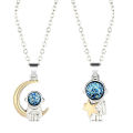Couple Necklaces Delicate Moon Star Universe Space Charm Necklaces. 