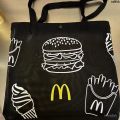 Canvas Folding Peripheral Mesh Shopping Bag Good-looking Fold McDonald's Tote Portable Environmental Protection Portable Bag Light and Small 〈. 