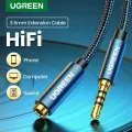 Ugreen Jack 3.5 mm Audio Extension Cable for Huawei P20 lite Stereo 3.5mm Jack Aux Cable for Headphones Xiaomi Redmi 5 plus PC. 
