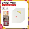 Sticker Paper Matte & Glossy A6 Size 80 GSM 100 Sheets Blank Sticker Paper. 