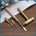 【Miga Plaza】Gold Hammer Copper Hammer Stainless Steel 6 in 1 Small Multifunction Brass Craft Hammer & Screwdriver Hand Tool for luph. 