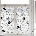 1/3 Rolls 45*100cm Window Glass Sticker Frosted Black Flower Pattern Waterproof UV Protector Matte Window Paster Films Frosted Decal. 