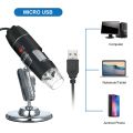 USB Digital Microscope 1600X Magnification Camera 8 LEDs with Stand Portable Handheld Inspection Magnifier. 