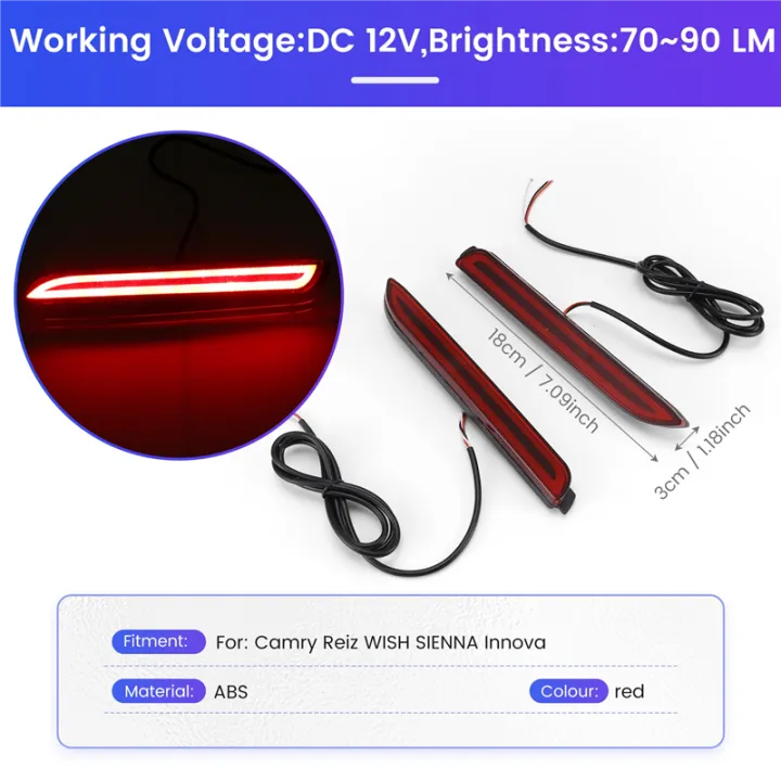 Led Car Rear Bumper Reflector Tail Brake Light Bar(Two Functions ...