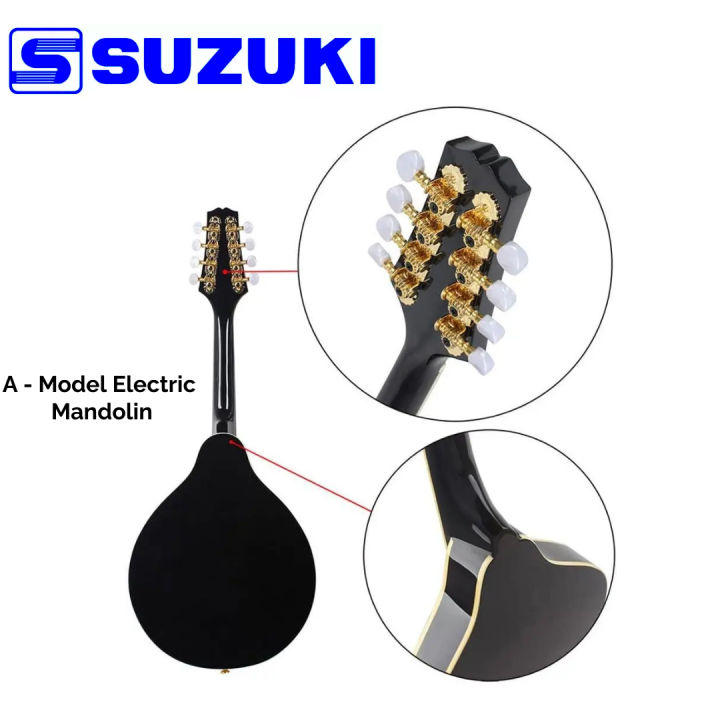 SUZUKI%20Spruce%20Wood%208-string%20A%20Style%20Acoustic%20Mandolin%20-%20Black%20-%20Image%202