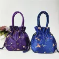 【ALLGOOD】 Data Line Storage Bag Portable Sanitary Napkin Bag Ethnic Style Cosmetic Bag Embroidery Women Flower Handbags Small Storage Bags Jewerly Packing Bag Hanfu Drawstrings Bags. 