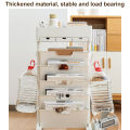 Mobile Bookshelf Movable Storage Book Shelves Durable Wide Application 360° Rotation Wheels 5 Tier Design for Libraries. 
