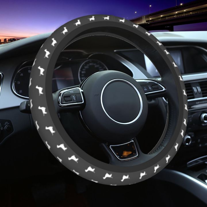 Dachshund Wiener Dog Car Steering Wheel Cover 37-38 Anti-Slip Dog Pets Car-Styling Car Accessories