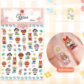 Cute Cartoon Bubble Mart Crybaby Nail Stickers Relief Nail Art DIY Decoration Embossed Nail Art Stickers Waterproof Stickers. 