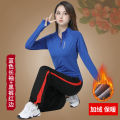 Women's Sports Suit Fitness Clothes Running Device Quick-Dry Basketball Morning Running Training Pant Tights Fleece-Lined Autumn and Winter. 