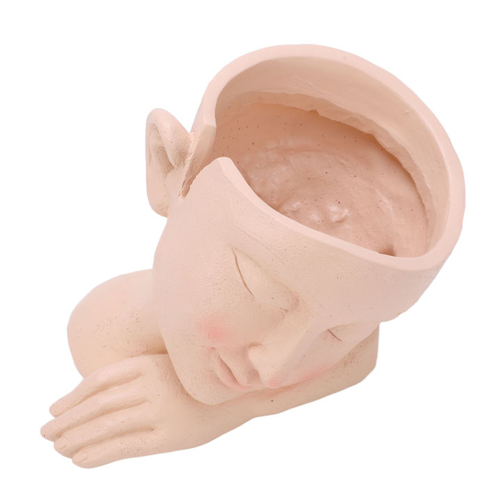 BHDK Resin Flower Pot Vase Modern Design Cute Face Shape Flower Pot Modern