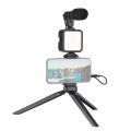 Vlog et: LED lights+microphone+stand uitable for live treaming/shooting. 