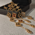 4 Leaf Flower Bracelet Black Clover Bracelets Stony Hand Chain Women's Luxury Jewelry For Female. 
