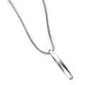 Spiral Rectangle Pendant Necklace-Cool Vertical Cuboid Stick Chain Necklace-Stainless Steel Jewelry Gift. 