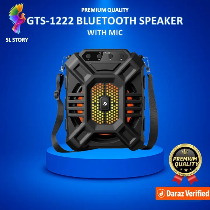 GTS-1222 Bluetooth Speaker With Mic GTS-1222 bluetooth speaker, wireless speaker with mic, RGB speaker, bluetooth FM speaker, party speaker, SD card speaker, AUX speaker