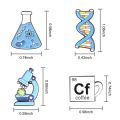 Science Teacher Gift Beaker Microscope Brooches Badges Enamel Pin Science. 
