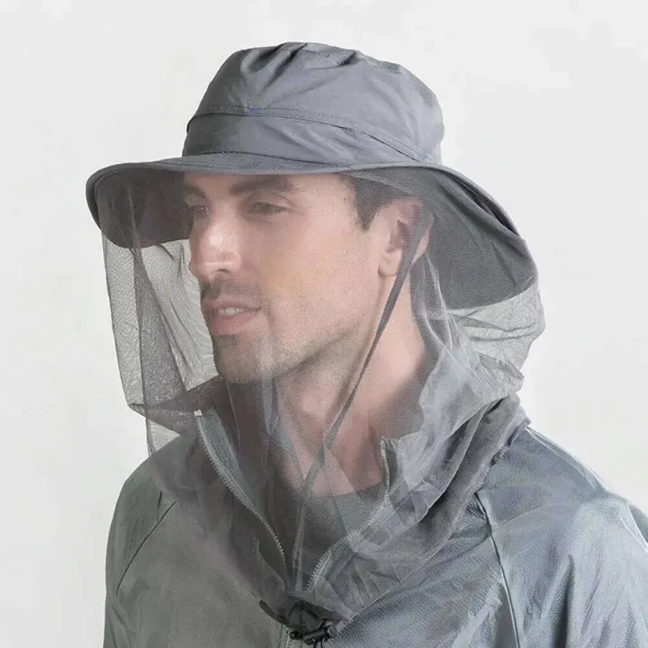 Outdoor Women Men Bucket Cap Anti Bug Bee Mosquito Hat Head Net Sun ...
