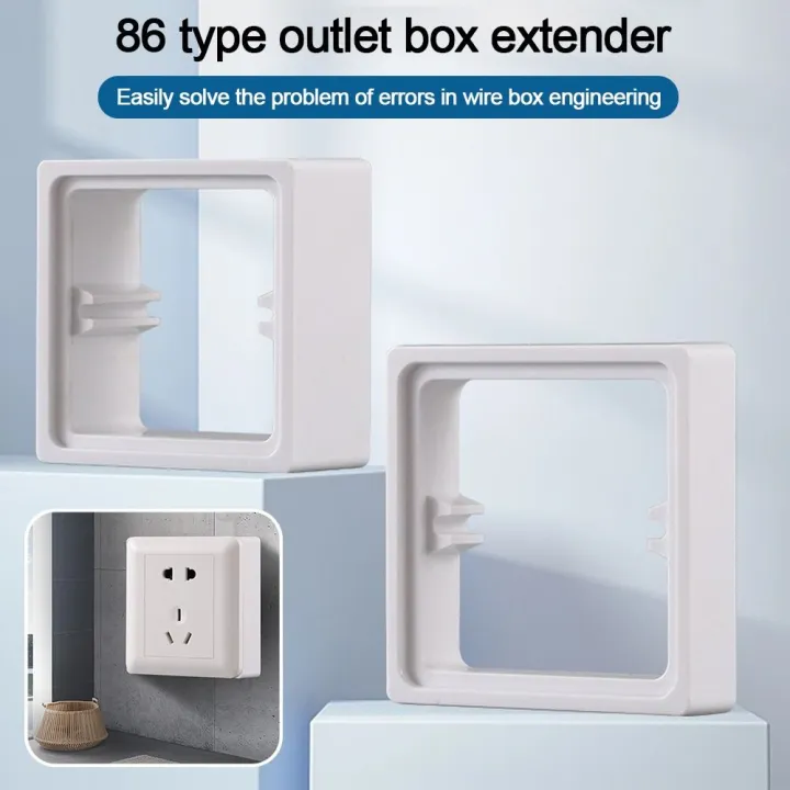 New%2086%20Type%20Socket%20Surround%20Cover%20Square%20White%20Grey%20Switch%20Socket%20Panel%20Plastic%20Outlet%20Box%20Extender%20-%20Image%202