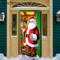 Reusable Christmas Curtain Festive Christmas Curtain Reusable Easy to Hang Door Cover for Home Decoration Photography Christmas Door. 