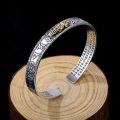 【VNOX Jewelry Store】(New) vintage alloy Pixiu open bracelet lucky true Heart Sutra bracelet MEN'S WOMEN'S cancel bracelet. 