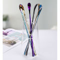 Coffee Tea Stir Spoon Long Handle Ice Cream Dessert Spoons Eco-Friendly Stainless Steel Tableware Kitchen Supplies. 