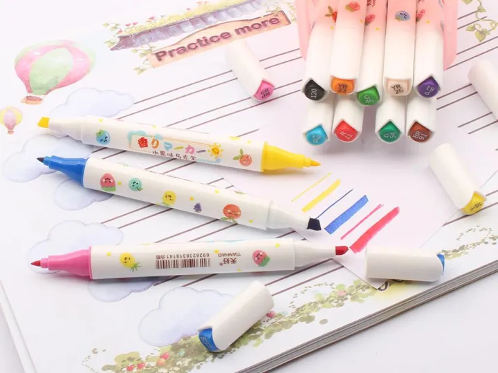 Fruit%20Flavor%20Highlighter%20Marker%20Pen%20Color%20Boxed%20Marker%20Lock%20Handle%20Design%20Double-headed%20-%20Image%202
