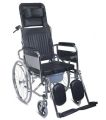 Adult Wheel Chair Full Option -  Chromed steel frame, fixed armrest, fixed footrest, solid castor, solid rear wheel. 