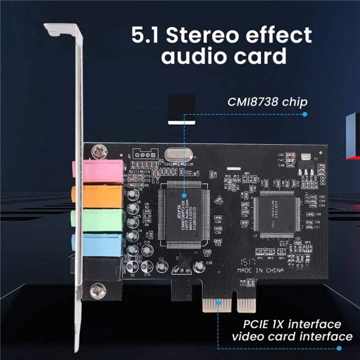 PCIe%20Sound%20Card%205.1,%20PCI%20Express%20Surround%20Card%203D%20Stereo%20Audio%20with%20High%20Sound%20Performance%20PC%20Sound%20Card%20CMI8738%20Chip%20-%20Image%206