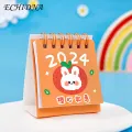 Mini Desk Calendar 2024 2024 Mini Desk Calendar Stylish Daily Planner with Cartoon Design Perfect for Home Office Student Desk Calendar. 