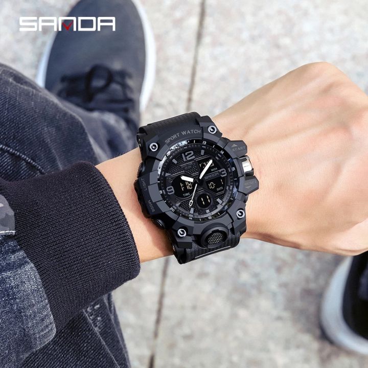 SANDA%20brand%20fashionable%20business%20sports%20waterproof%20digital%20quartz%20dual%20display%20men's%20watch%20-%20Image%209