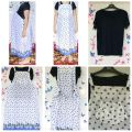 Women lace cotton maternity frock with lycra short sleeve tshirt. 