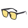 【CascadeCart】Korean style yellow sunglasses women, summer square shape 2025 New Trendy Internet Celebrity Glasses for Big Face Fashion. 