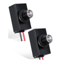 2 Piece Dusk to Dawn Sensor Black Plastic Photocell Light Sensor for Outdoor Lighting 120-277V Photoelectric Switch. 