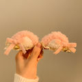 Bell Cat Ears Plush Hairpin Female Cat Three-dimensional Sweet Bow Headwear Children's Clip Duckbill Clip Autumn and Winter. 