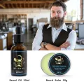 New Arrival 6 Items Bristle Brush Wooden Comb Beard Oil Kit Beard Grooming Kit for men. 