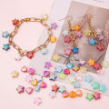 100pcs AB Color Five-pointed Star Heart-shaped Acrylic Loose Spacer Beads for Jewelry Making. 