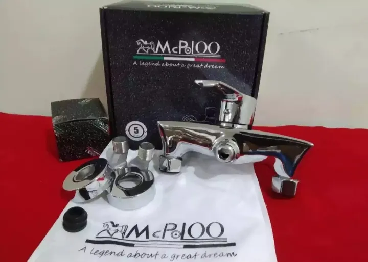 Mcpoloo%20Shower%20Mixer%20Tap%20Faucet%201/2"%20Cold%20/%20Hot%20Water%20Mixer%20Tap%20Chromium%20plated%20Brass%20Square%20Lever%20Bathroom%20-%20Image%202