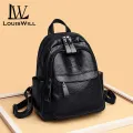LouisWill Women’s Backpack Shoulders Bag Fashion Backpack Waterproof PU Large Capacity Backpack Casual Zipper Packs Multiple Pockets For Girls Teens Women’ Fashion. 
