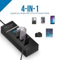 USB HUB 3.0 High Speed 4 Ports Splitter For High Speed (5Gbps) Transmission Ultra Slim Structure LED Indicator with Power Adapter for MacBook Laptop PC HUB USB 3.0 Windows xp/vista/7/8/10 and M ac OS Linux. 